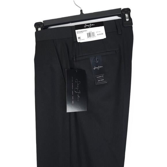 Sean John Men's Classic-Fit 2-Piece Suit Black Solid 42L 34x34 NWT - Picture 9 of 12